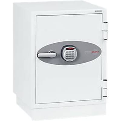 Brandbeveiligingskast FS 0441, elektronisch slot, B 500 x D 500 x D 500 x H 640 mm, staal, signaal wit RAL 9003