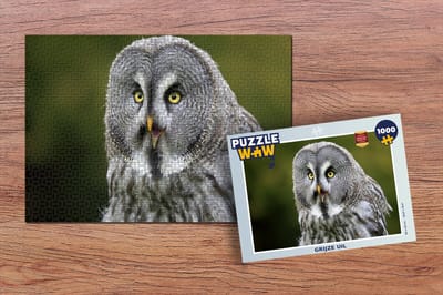 Puzzel Vogel - Uil - Grijs - Legpuzzel - Puzzel 1000 stukjes volwassenen