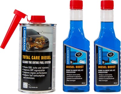 Lindemann Diesel Treatment Premium Bundle - Diesel Cleaner - Motor Reiniger - Diesel Additief Voor Auto’s - Brandstofsysteem Reiniger - Roetfilter Reiniger Diesel - DPF Cleaner - EGR Cleaner - Injector Reiniger Diesel - Verhoogt Cetaangetal