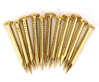 Dailygoody - Messing Nagels - Kopspijkers voor Fotolijsten - Goudkleur - Decoratieve Houtbevestiging - 100 Stuks - Geschikt voor Hout en Gipsplaat