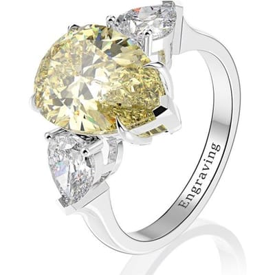 100 %925 Sterling Zilver Peer Vervaardigde Moissaniet Aquamarijn Edelsteen Trouw Verlovingsring Fijne Sieraden 6 geel
