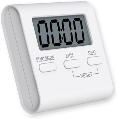 Thijox - Digitale Keukentimer met Magnetische Bevestiging, Eenvoudig in Gebruik, Luid Alarm, Voor Ouderen en Kinderen, Witte Timer voor Koken en Bakke