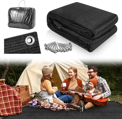 Voortenttapijt - Luifel mat - Outdoor kamperen - Ademend en antislip - 250x300 cm - Zwart