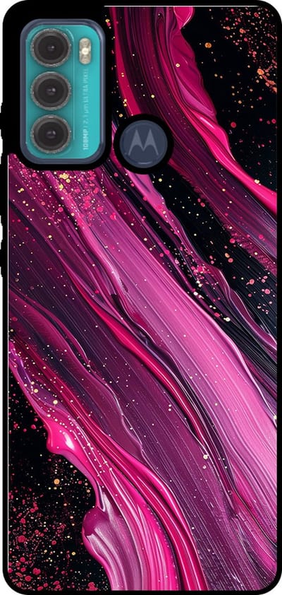 Smartphonica Telefoonhoesje Geschikt voor Motorola Moto G60 met marmer opdruk - TPU backcover case marble design - Paars Roze geschikt voor Motorola Moto G60