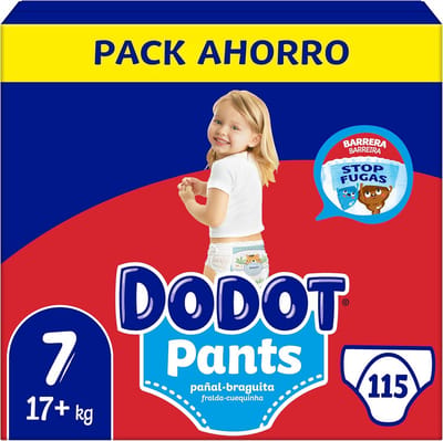 Wegwerpbroekjes voor Baby's, Maat 7, +17 kg, 115 stuks, 360° Pasvorm, Anti-Lek, Maandverpakking