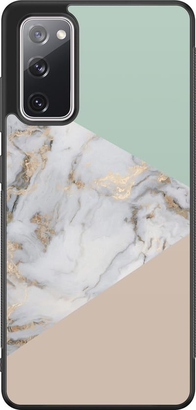Leuke Telefoonhoesjes - Hoesje geschikt voor Samsung Galaxy S20 FE - Marmer pastel mix - Backcover zwart - Print / Illustratie - Multi
