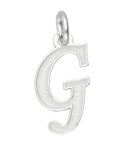 Zilveren letter G sierlijk mat-glans kettinghanger