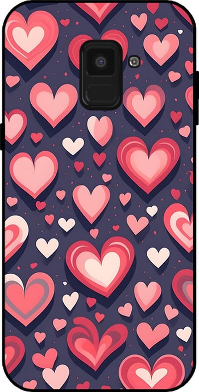 Smartphonica Telefoonhoesje Geschikt voor Samsung Galaxy A8 2018 met Hartjes Opdruk - TPU Backcover Case With Heart Design geschikt voor Samsung Galaxy A8 2018