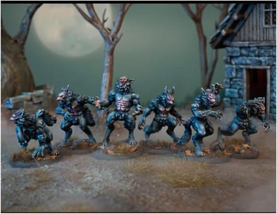 Weerwolf Figuren - Horror Miniatuur - Tafelspel Gevechten - Meerdelige Plastic Set - 20 Stuks 28mm - Blauw