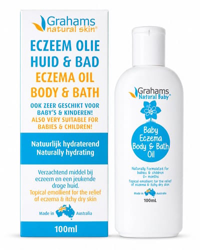 Grahams Eczeemolie voor Huid en Bad – Baby’s en Kinderen – 100 ml