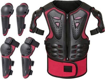 Kinder Motorkleding - Beschermende Uitrusting - Sporten en Spelen - Schokabsorberend Systeem - 50 x 30 x 10 cm - Rood