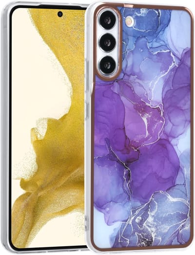 UNIQ Accessory Paarse Print Samsung Galaxy S22 Plus Telefoonhoesje - TPU/PC Bescherming, Perfecte Pasvorm