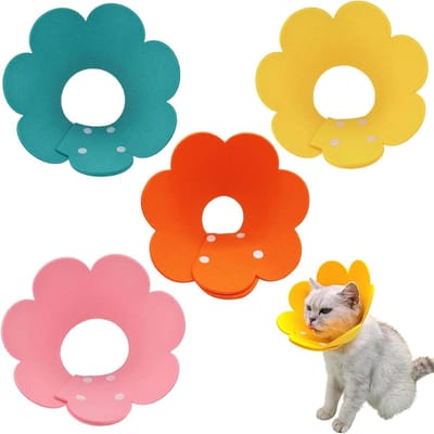 4 Stuks Zachte Kattenbeschermhalsband, Anti-Bijten en Lekbescherming, Medische Halsband voor Herstel na Chirurgie