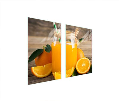 TMK ArtDeko Serie - Glazen Beschermplaat - 65x52cm - Owoce - Gehard Glas