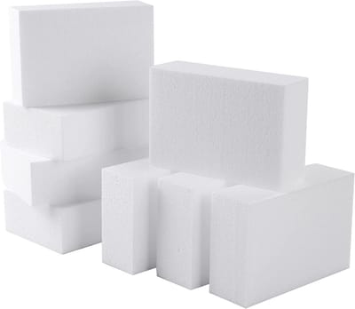 Ambachtelijke Schuimblokken - Hobby Materiaal - Bloemstukken Maken - Vocht Vasthoudend - 5x25x5cm - Wit