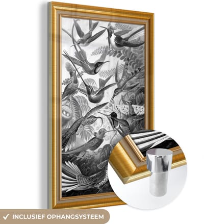 MuchoWow® Glasschilderij 40x60 cm - Schilderij acrylglas - Kunstwerk - Schilder - Lijsten - Goud - Foto op glas - Schilderijen