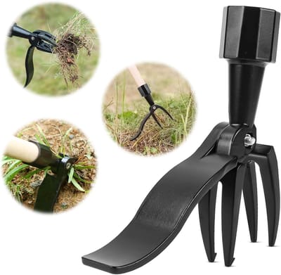 Onkruidtrekker - Onkruidsteker - Onkruid Verwijderen - Staande Onkruidtrekker Met 4 Klauwen - Onkruid Verwijderen - Handmatig Onkruidverwijderaar - Gereedschap voor Tuin / Patio / Achtertuin - Zwart