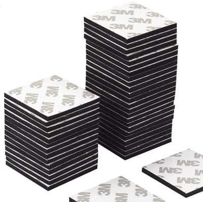 Cosensi - Double Sided Adhesive Pads - Extra Sterke Plakpads - Duurzaam en Gebruiksvriendelijk - Zwart 4 x 4 cm - Voor Wanden, Vloeren, Deuren - 50...