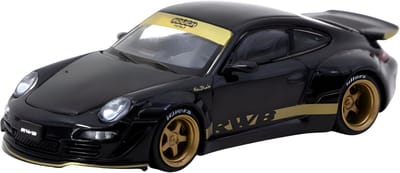 Tarmac Works Modelauto - Porsche RWB - zwart/goud - 1 x 1 x 1 cm - schaalmodel