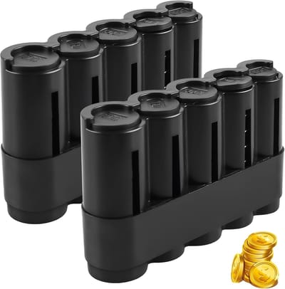 Muntensorteerder Euro 2 Stuks - Draagbare Muntenverzamelaar met Ergonomisch Design voor Snelle Transacties