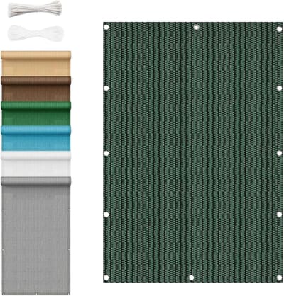 Balkonscherm Inkijkbescherming - Balkonafscheiding Privacydoek - Privacy Creëren - UV- en Windbestendig - 460x600 cm - Donkergroen