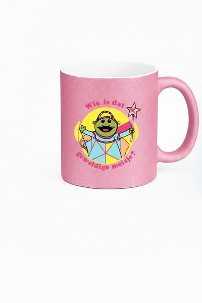 Wie Is Dat Geweldige Meisje Mok 330ml – Roze Keramische Koffiemok met Schattig Prinses Kikker Design – Grappig Nederlands Girl Power Cadeau