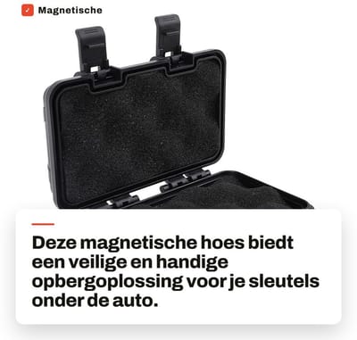 Dailygoods- Sleutelkastje Weerbestendig - Magnetisch Sleutelkastje - Sleutelhouder Onder Voertuigen - Opbergdoos voor Spullen - 4 Veiligheidsgespen - Afmetingen 13x8,5x4,5cm