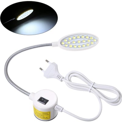 AC110-250V 1W 21LEDs Naaimachine Lichtlamp Draaibare knop Dimbaar Verstelbare helderheid Vast EU Plug