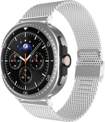 Cazy horlogebandje geschikt voor Samsung Galaxy Watch Bandje (Silksteel) - Smartwatchbandjes - Universeel bandje geschikt voor Samsung Galaxy Watch 8 / Watch 8 Classic - Zilver