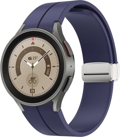Siliconen bandje - geschikt voor Samsung Galaxy Watch 7 / Watch FE / Watch 6 / Watch 6 Classic / Watch 5 / Watch 5 Pro / Watch 4 / Watch 4 Classic - marineblauw
