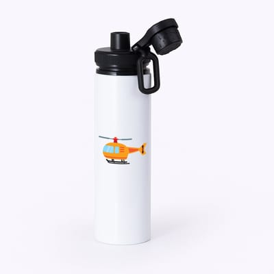 Hacebo® - Helicopter waterfles met draaidop zwart - Piloot - Helicopterpiloot - piloot - rotorvliegtuig - water fles - 850ML