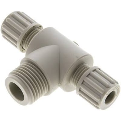 8x6mm En G1/2'' PP T-Vormige Knelfitting Met Buitendraad 10 Bar