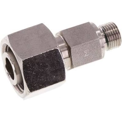 12L & G1/8'' RVS Rechte Draaidoorvoer Buitendraad 315bar FKM Verstelbaar ISO 8434-1