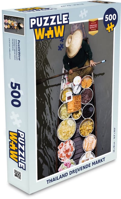 Puzzel Thailand drijvende markt - Legpuzzel - Puzzel 500 stukjes
