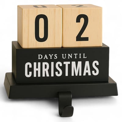 Dailygoods- Adventskalender Countdown - Houten/IJzeren Decoratie - 12,5 x 9,5 cm - Nostalgisch/Kerstgevoel - Slimme Functionaliteit - Voor Kinderen/Volwassenen - Kerstkalender