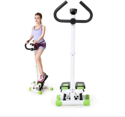 Stepper met Leuning - Thuis Fitness - Spierversteviging Thuis - Ergonomisch Design - Zoals Afgebeeld - Zwart
