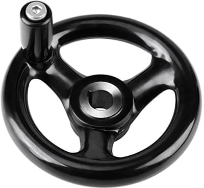 Allecto - Zwart Rond Handwiel - 3-spaaks Handwiel met Roterende