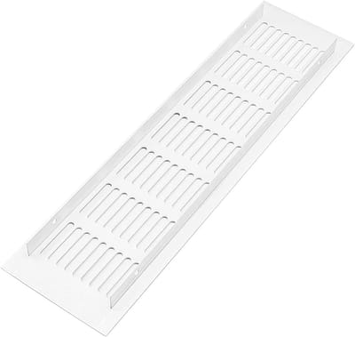 4x Ventilatie Rooster Aluminium Rechthoekig voor Kast, Garderobe, Keuken & Badkamer - 8x30 cm