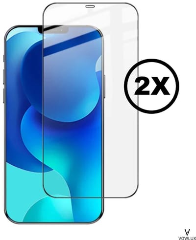 VOWLUX Screenprotector voor iPhone 15 Pro Max – Gehard Glas Tempered Glass – 2 Stuks – 9H Extra Sterk, HD Helder, Case-Friendly – Beschermglas