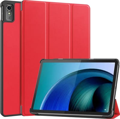 Hoesje - Geschikt voor Lenovo Tab M10 5G - Dun & Stevig - Hardcover Book Case - Trifold Bookcase Hoes - Hard Cover - Tablethoes - Rood