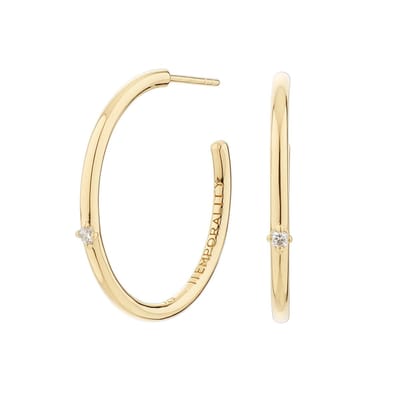 Gouden oorringen met zirkonia – 28 mm