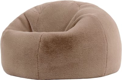 icon - Kingston Zitzak Fauteuil - Fluffy Pluche Imitatiebont - Mocha
