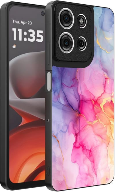 Smartphonica Telefoonhoesje Geschikt voor Motorola Moto G15 met marmeropdruk - TPU backcover case marble design - Regenboog geschikt voor Motorola Moto G15