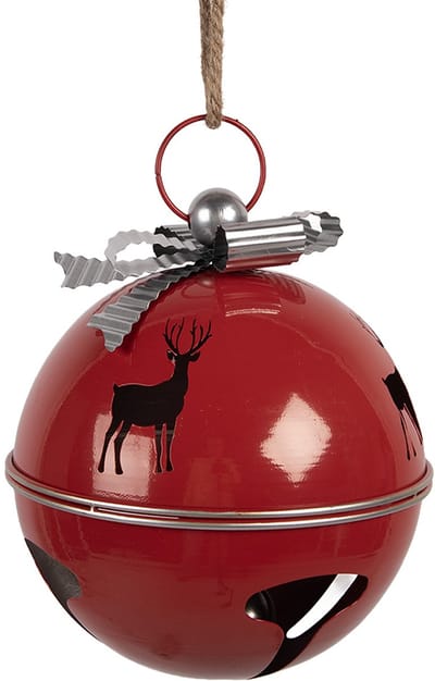Clayre & Eef Decoratie Bel Ø 24x28 cm Rood Metaal