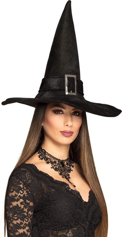 Boland - Hoed heks Kendra Zwart - 59 - Volwassenen - Vrouwen - Halloween accessoire - Horror
