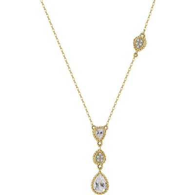 Bijoux Argent Sterling 925 Collier Clavicule Polyvalent Nouvelle Fille Pendentif Goutte d'Eau Zircon 4A 925 beige