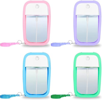 Famanu – Herbruikbare card sprayflessen set van 4, 50 ml, draagbare verstuivers voor parfum en sanitizer