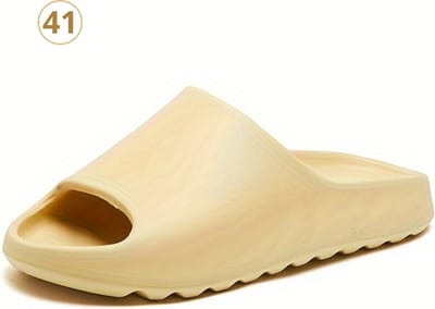 Livano Comfortabele Slippers - Badslippers - Teenslippers - Anti-Slip Slides - Flip Flops - Stevig Voetbed - Geel - Maat 41