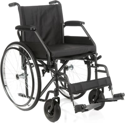 Opvouwbare rolstoel Plaza PL1 - Zitbreedte 50 cm - Met lekvrije PU banden - Inclusief gratis rolstoel zitkussen - Zwart
