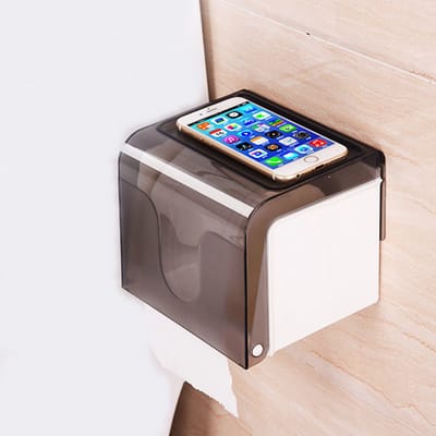 Toiletrolhouder met Telefoonhouder - Toiletrolhouder zonder boren - Hangend - Wand - Toiletpapier houder - Wc papier